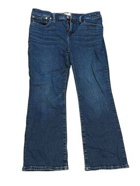 Madewell Mid Rise Kick Out Jeans 29P Petite Bootcut Flare Dark Wash Stretch